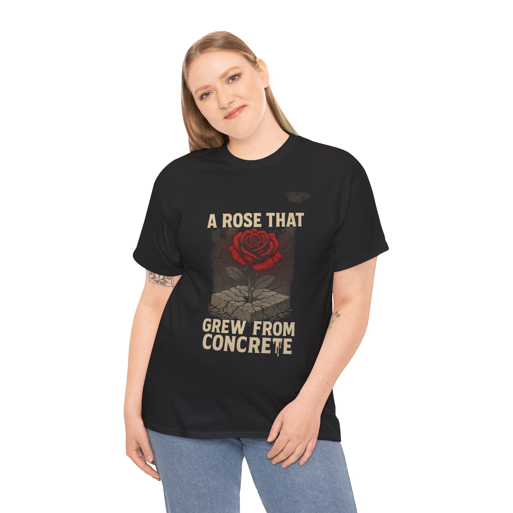 A Rose That Grew From Concrete T-Shirt — Inspirational Rose Graphic Tee