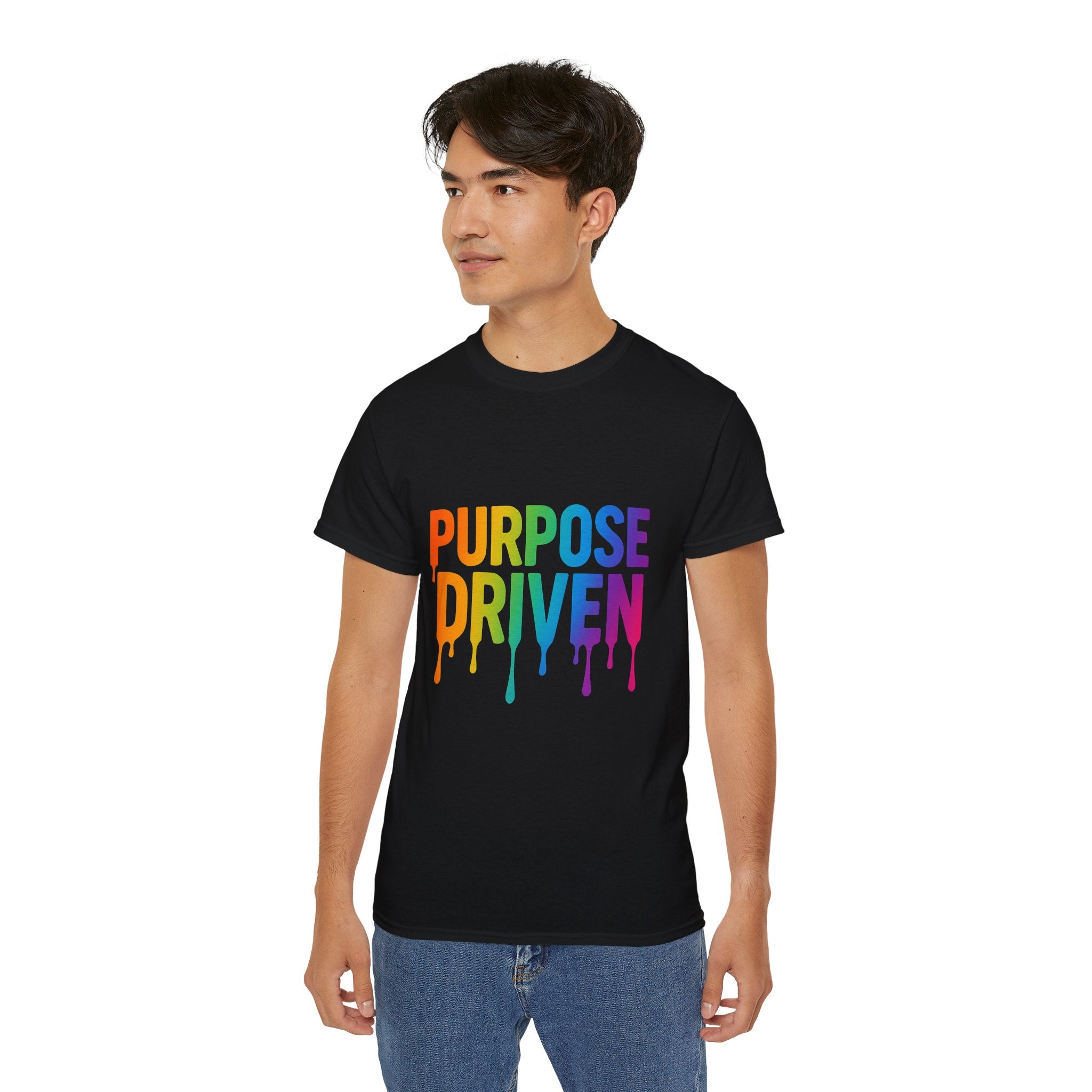 Purpose Driven Rainbow T-Shirt — 'Purpose Driven' Drip Graphic Tee