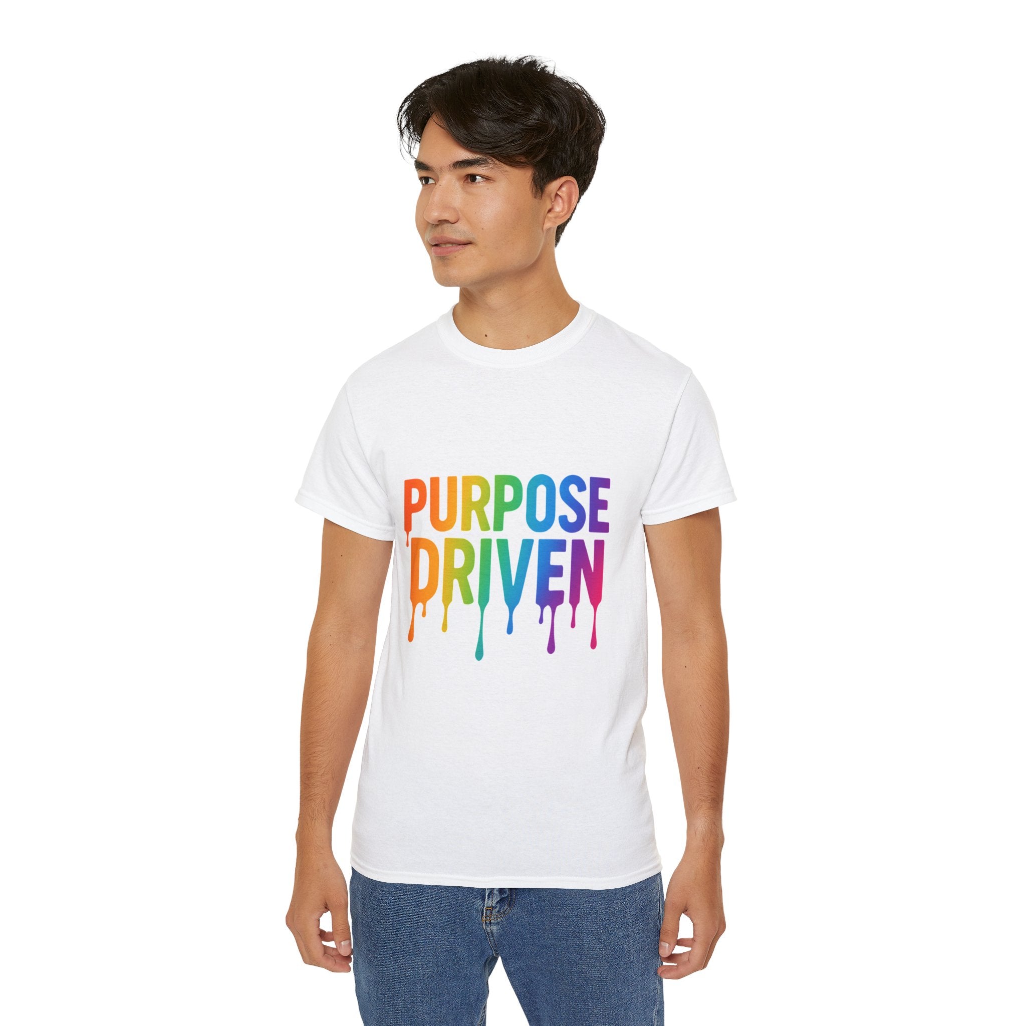 Purpose Driven Rainbow T-Shirt — 'Purpose Driven' Drip Graphic Tee