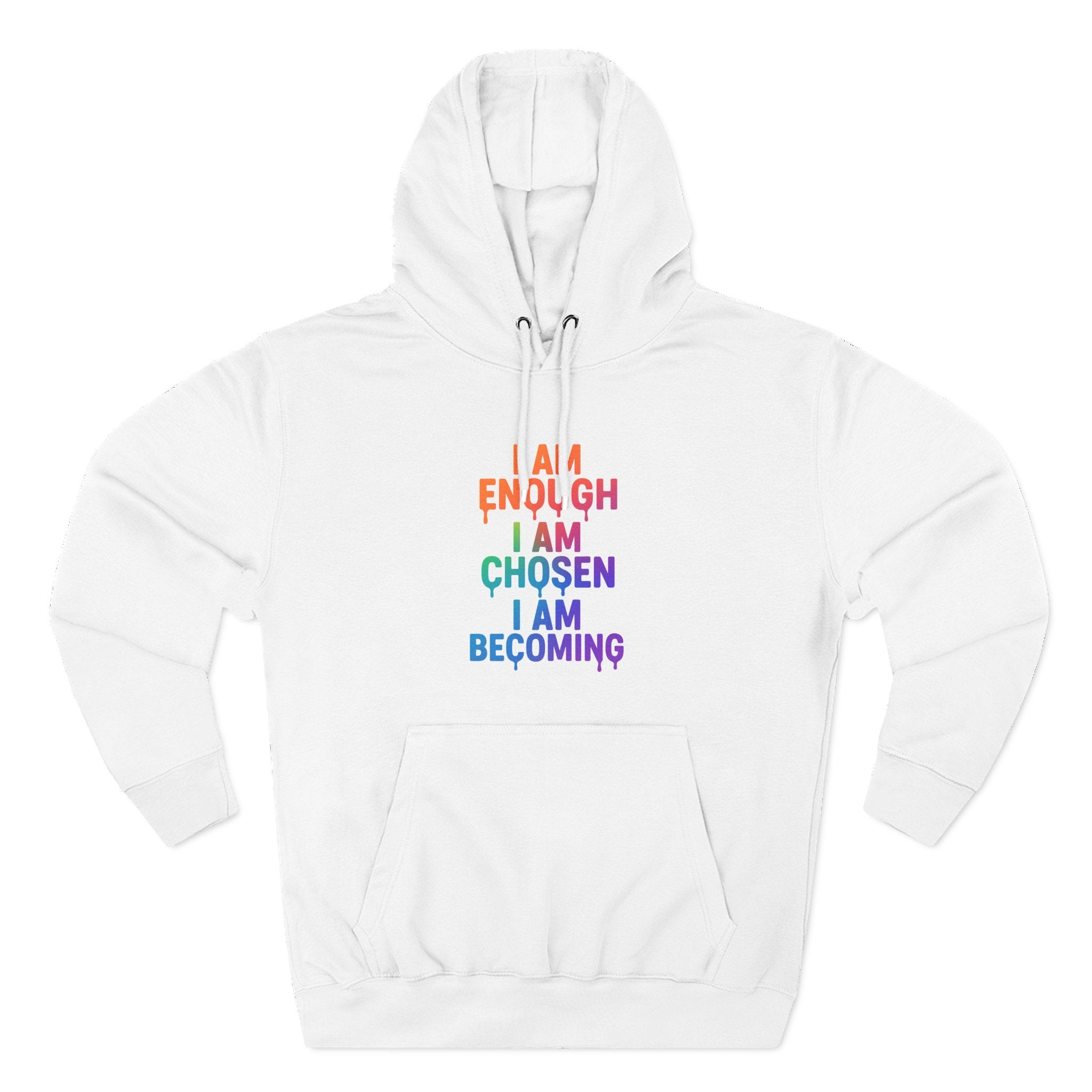 I Am Enough Rainbow Affirmation Hoodie — Inspirational Self-Love Pullover