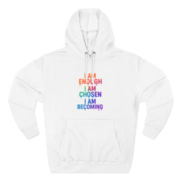 I Am Enough Rainbow Affirmation Hoodie — Inspirational Self-Love Pullover