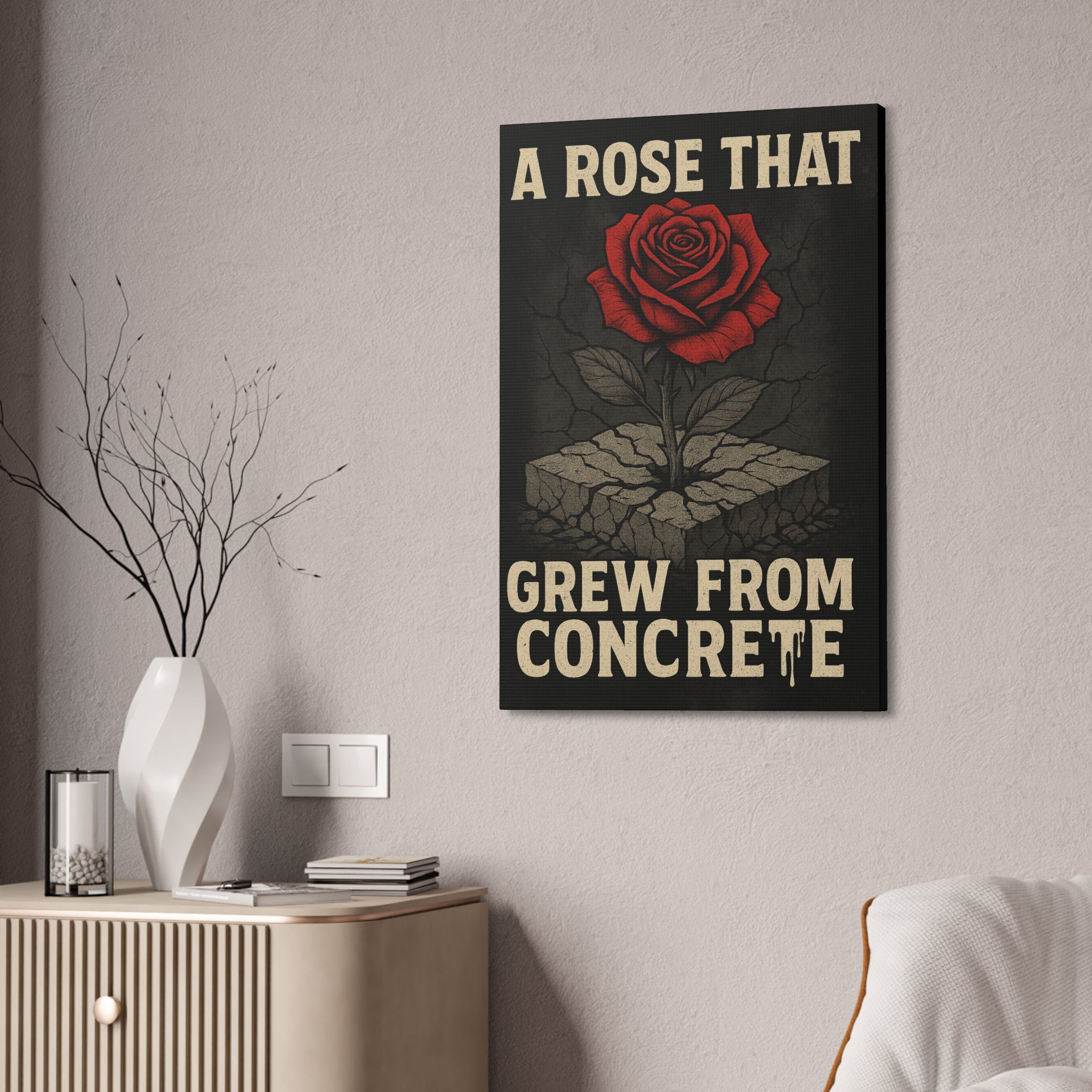 Canvas Art – "A Rose That Grew From Concrete" Inspirational Wall Art